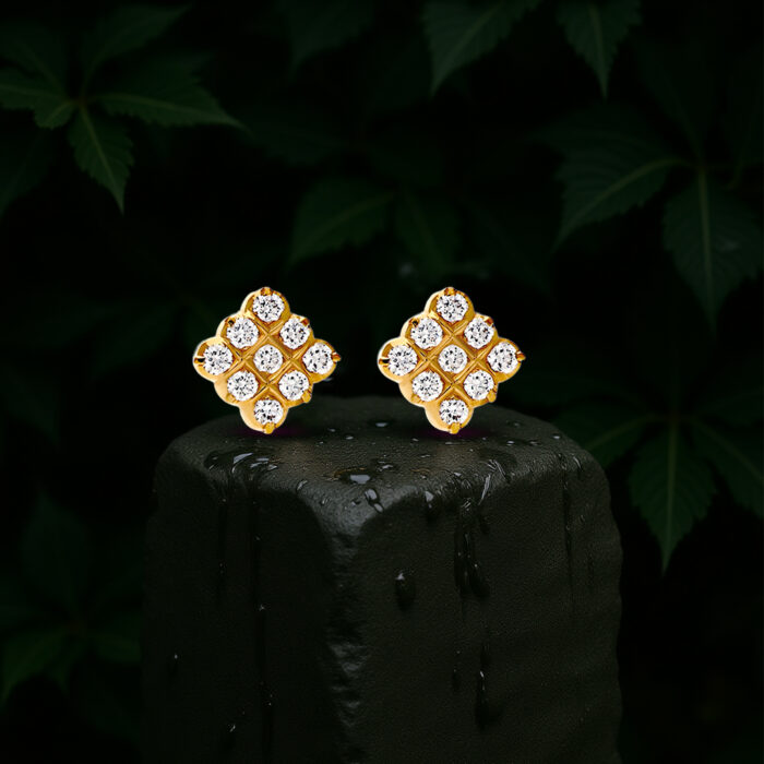 9 Diamond Square Stud